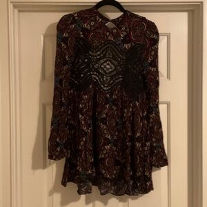 Elegant Paisley Print Top Free People